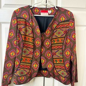 Vintage Oscar de la renta silk matching paisley skirt suit